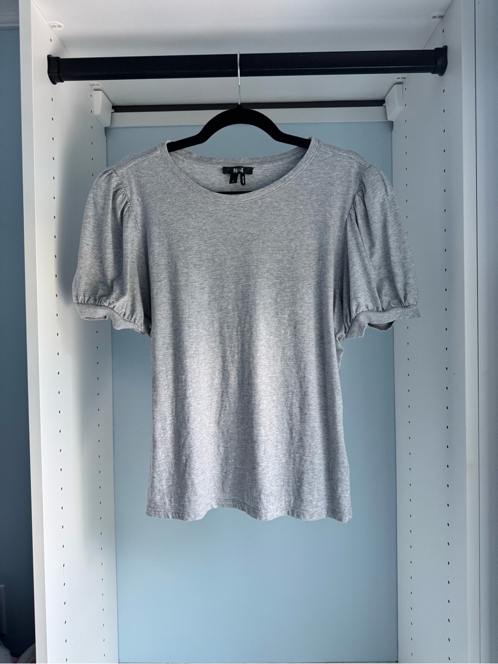 PAIGE Matcha Puff-Sleeve Tee in Grey– Women’s Large
